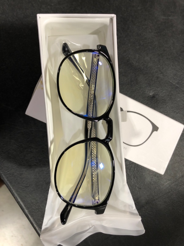 Photo 1 of CNLO Blue Light Blocking Glasses,Computer Glasses,Gaming Glasses, TV Glasses?For UV Protection, Anti Eyestrain,Lens Lightweight Frame Eyewear,Men/Women (AMBER)