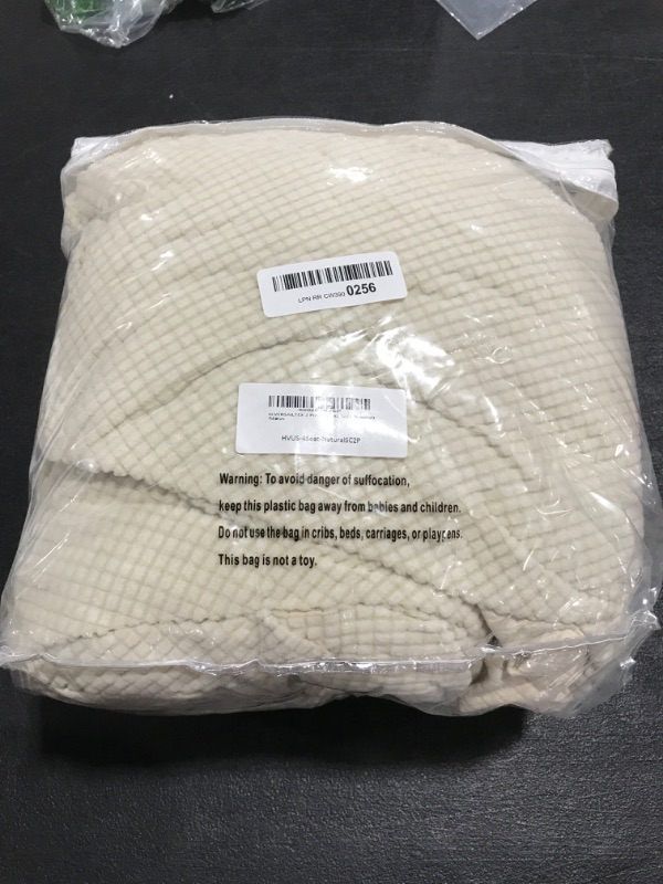 Photo 1 of 2-Pieces Extra Large Sofa Cover Furniture Protector Couch Covers for 4 Cushion Couch, Jacquard Spandex Non Slip Soft with Small Checks Suit for T Cushion/Box Cushion (CREAM, XL Sofa 89"-103") XL CREAM COLOR. PHOTO FOR REFERENCE. 
