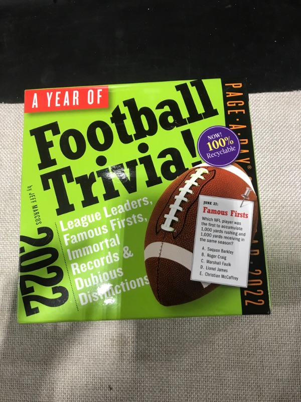 Photo 2 of A Year of Football Trivia! Page-A-Day Calendar 2022: All Things Football All Year Long.