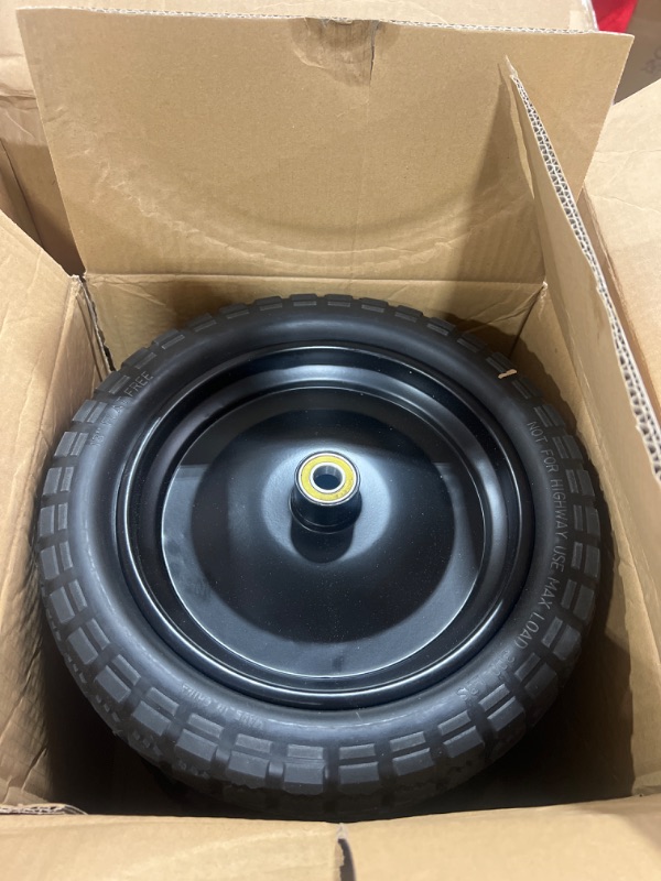 Photo 2 of (4-Pack) 13‘’ Tire for Gorilla Cart - Solid Polyurethane Flat-Free Tire and Wheel Assemblies - 3.15” Wide Tires with 5/8 Axle Borehole and 2.1” Hub 13“ Wheels -4 Pack