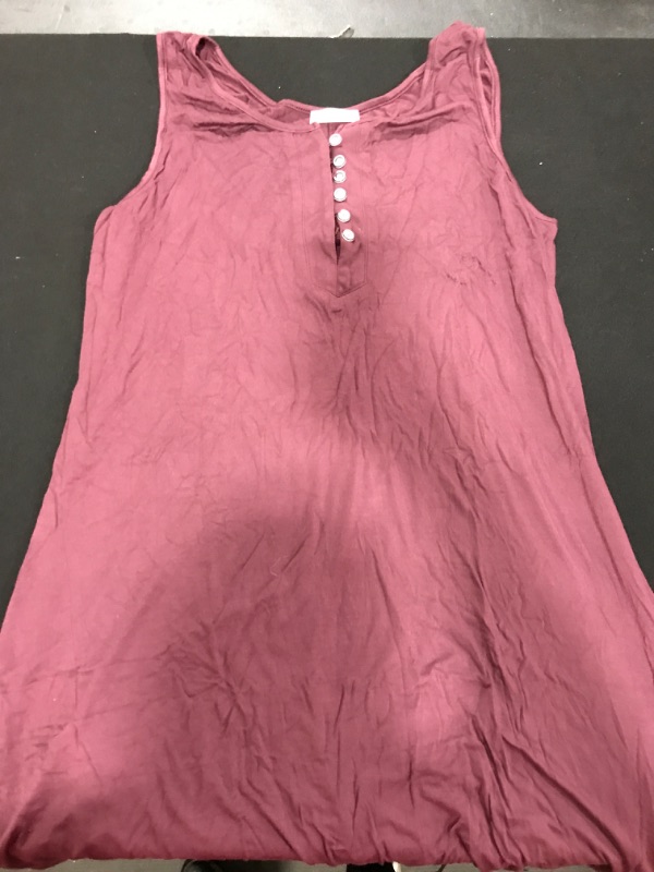Photo 1 of [Size XL] Ekouaer Ladies Long Tank Top Dress- Burgundy