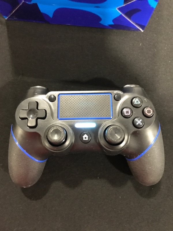 Photo 2 of Famido Replacement for PS4 Controller, Compatible with PS4/Pro/Slim, Gamepad/Joystick Intended for Wireless PS4 Controller -Blue