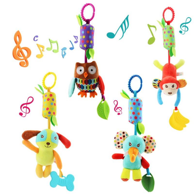 Photo 1 of Joyshare 4 PCS Baby Soft Hanging Rattle Crinkle Squeaky Toy