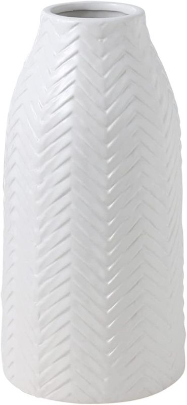 Photo 1 of 13in Ceramic Flower Vase- White