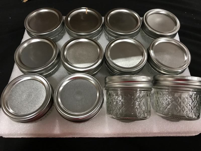 Photo 2 of KAMOTA Mason Jars 8 oz With Regular Silver Lids and Bands, Ideal for Jam, Honey, Wedding Favors, Shower Favors, DIY Spice Jars, 24 PACK, 30 Whiteboard Labels Included
