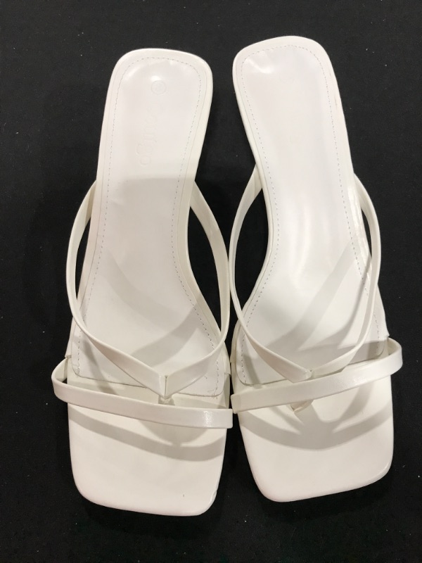 Photo 2 of [Size 8] Coutgo Women's Square Toe Sandals- White