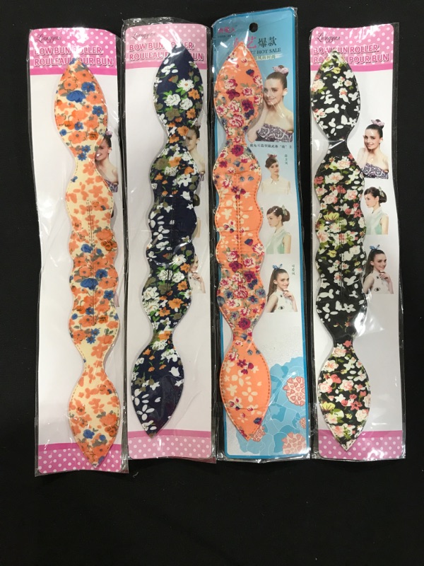 Photo 2 of 4 Pack Bow Bun Rollers- Multi Colors