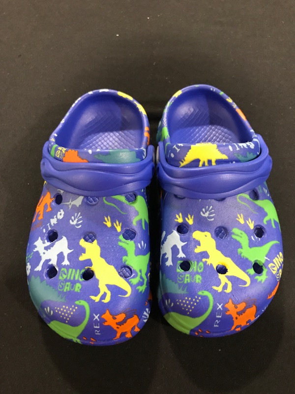 Photo 1 of Kids Size 11.5- Dino Clogs- Blue- Size Unknown