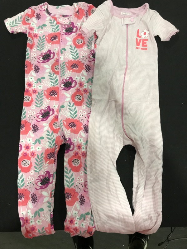 Photo 1 of 3T Zip up Onesies- 2 pack- Flowers