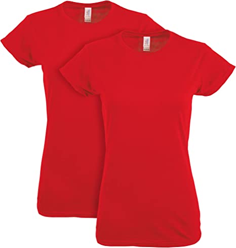 Photo 1 of [Size M] Ladies Gildan Tees 2pcs- Red