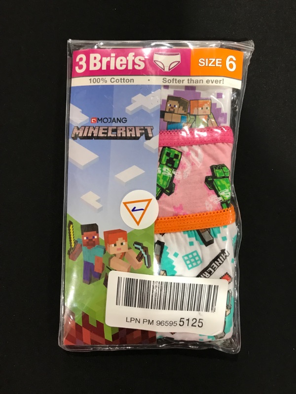 Photo 1 of [Size 6] Mojang MINECRAFT Girl's Cotton Briefs - 3 Pack