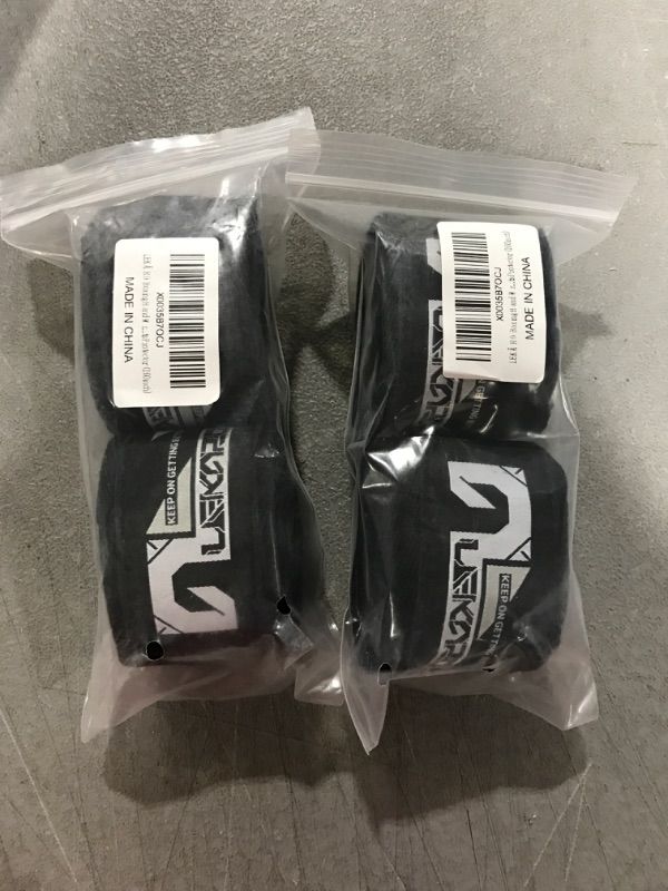 Photo 2 of [2 Pack] LEKÄRO Boxing Hand Wraps,Professional Wrist Wraps for Boxing,Handwraps for Martial Arts Kickboxing Muay Thai MMA Training Sparring Inner Gloves for Men & Women Mitts Protector (4 Meter) Black