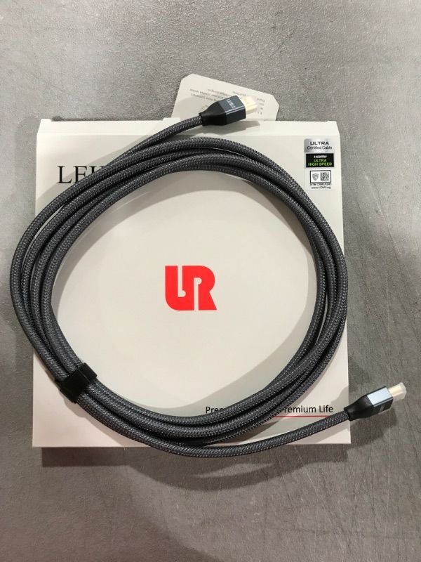 Photo 2 of LEIRUI 8K HDMI Cable 2.1 9.9FT/3M, 48Gbps High Speed HDMI Braided Cord-4K@120Hz 8K@60Hz, DTS:X, HDCP 2.2 & 2.3, HDR 10 Compatible with Roku TV/PS5/HDTV/Blu-ray 9.9FT Nylon Braided
