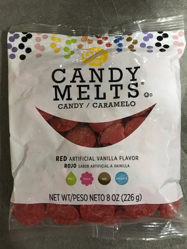 Photo 1 of 3 Pack- Candy Melts Red Vanilla 8 Ounce