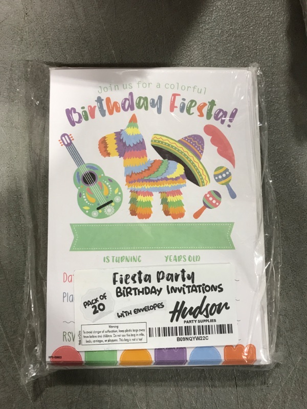 Photo 2 of [2 Pack] Fiesta Party Invitations with Envelopes - (Pack of 20)