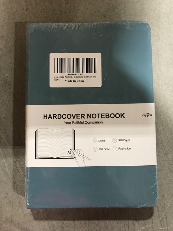 Photo 1 of Lined Notebook Journal Hardcover, A5 Thick Leather Journal with Lined Paper 100gsm, Lined Journal for Women, Large College Ruled Journals Notebooks for Writing, Men, 5.75'' X 8.38'' - 320 Pages - Blue