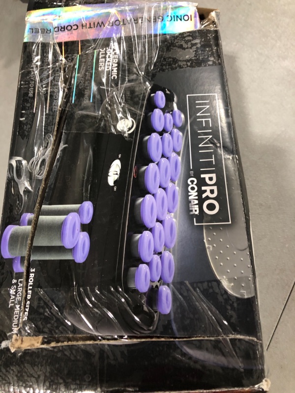 Photo 1 of INFINITIPRO BY CONAIR Ceramic Flocked Hot Roller Set with Cord Reel and 20 Hair Rollers