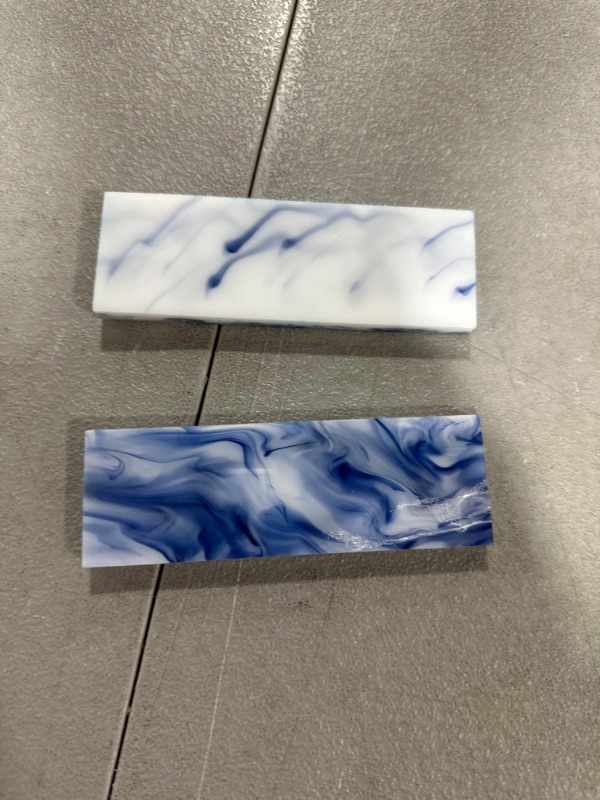 Photo 2 of 2 pcs Acrylic Knife scales Handle Material Slabs Knives Custom DIY Tool for Knife Making Blanks Blades (Blue)