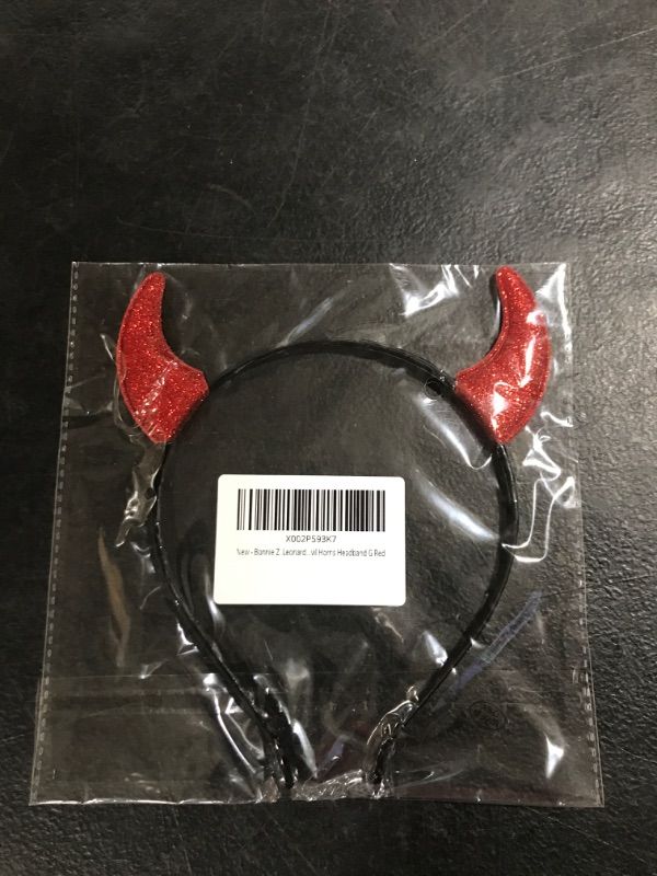 Photo 2 of Bonnie Z. Leonardo Glitter Devil Horns Headband G Red