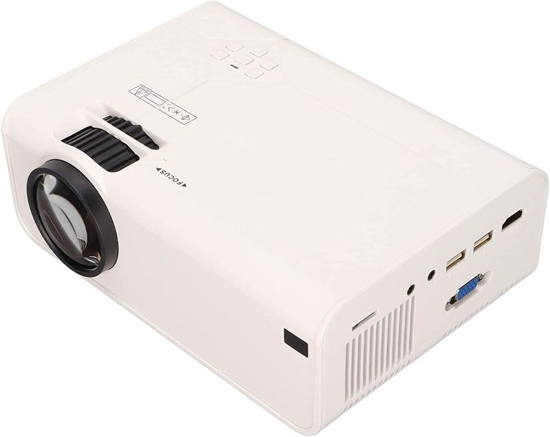 Photo 1 of 1080P Mini Projector,HiFi Stereo Full HD Mini Portable Home Theater Multimedia Projector,Suitable for TV Box,PC,Tablet 100?240V (White
