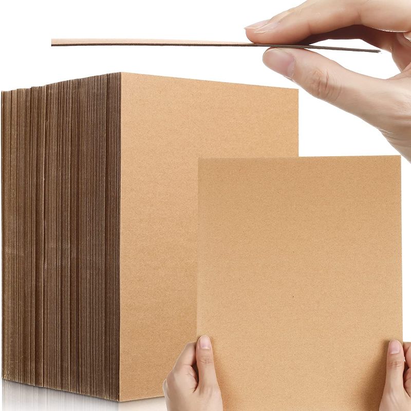 Photo 1 of 180 Pieces 8.5 x 11 Inch Chipboard Sheets Heavy Weight Chipboard Brown Kraft Chipboard Sheets 0.05 Thick Flat for DIY Arts Crafts Packaging Scrapbooking Notepad Backing