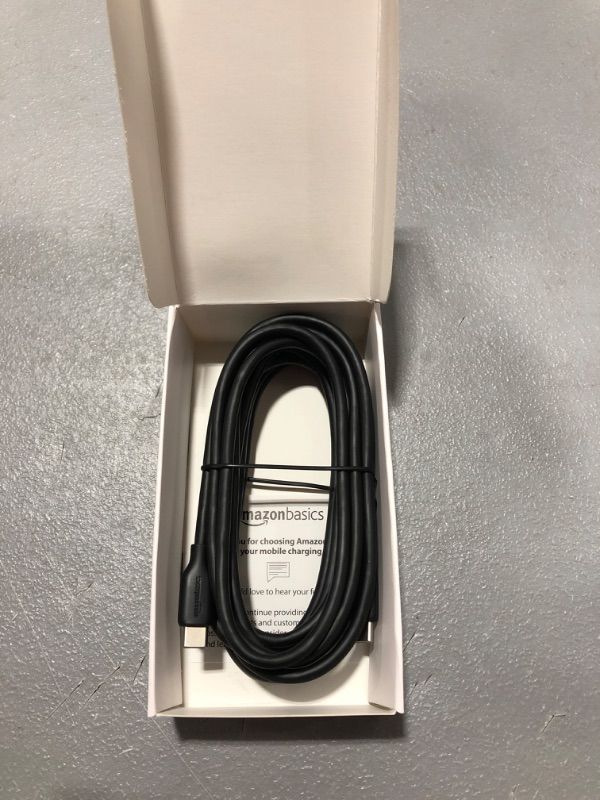 Photo 1 of Amazon Basics Fast Charging USB-C to USB-C2.0 Cable (USB-IF Certified), 60W - 10-Foot, Black, Laptop 1-Pack Black 10-Foot