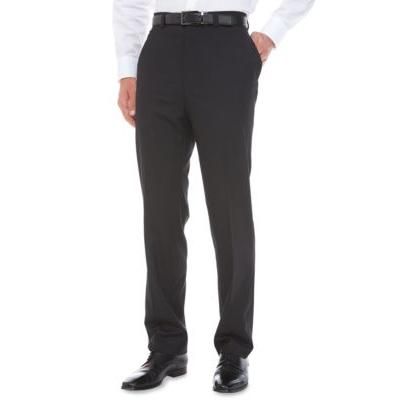 Photo 1 of Calvin Klein Men's Stretch Flat Front Pants, Black, 36 X 32