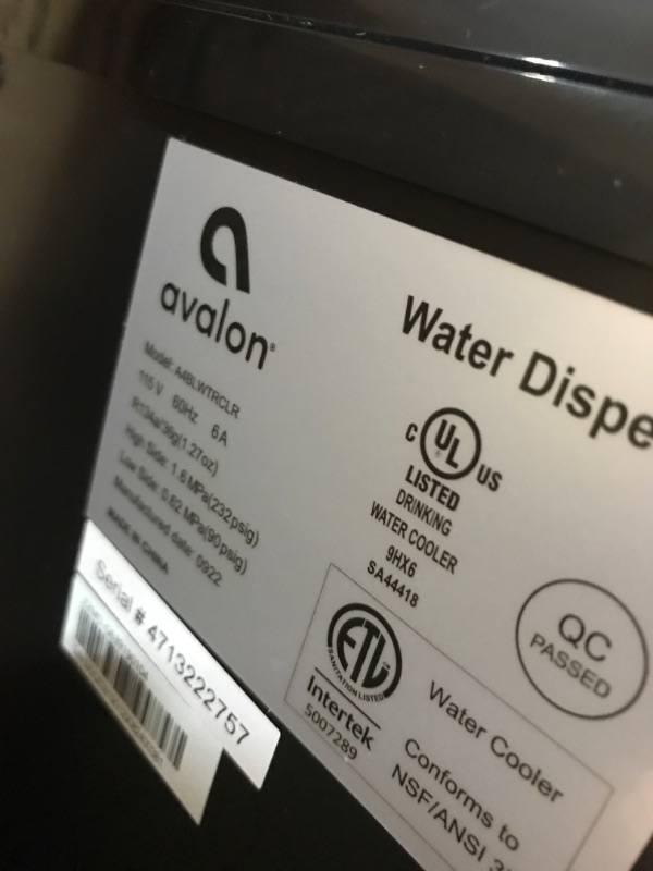 Photo 1 of A4 12" Bottom Loading Bottled Water Dispenser with Hot Cold and Cool Water Built-in Nightlight Child Safety Lock and Holds 3 or 5 Gallon Bottles
