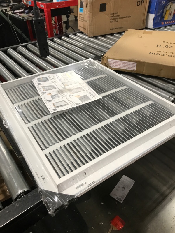 Photo 2 of 24"W x 20"H [Duct Opening Size] Steel Return Air Filter Grille (AGC Series) Detachable Door, for 1-inch Filters, Vent Cover Grill, White, Outer Dimensions: 26 5/8"W X 22 5/8"H for 24x20 Opening Duct Opening Size: 24"x20"