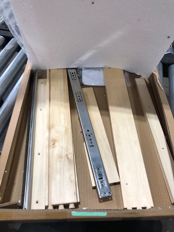 Photo 3 of 14 inch Width Drawer Wood Pull Out Tray Drawer Box Kitchen Cabinet Organizer, Cabinet Slide Out Shelve, Wooden Pull-Out Shelf, Include Side Mount Sliders & Rear Bracket --DIY (Fits RTA Cabinet B18, PC18) POT#1 (15 inch W x 21 inch D) POT#1 (15''W x 21''D)