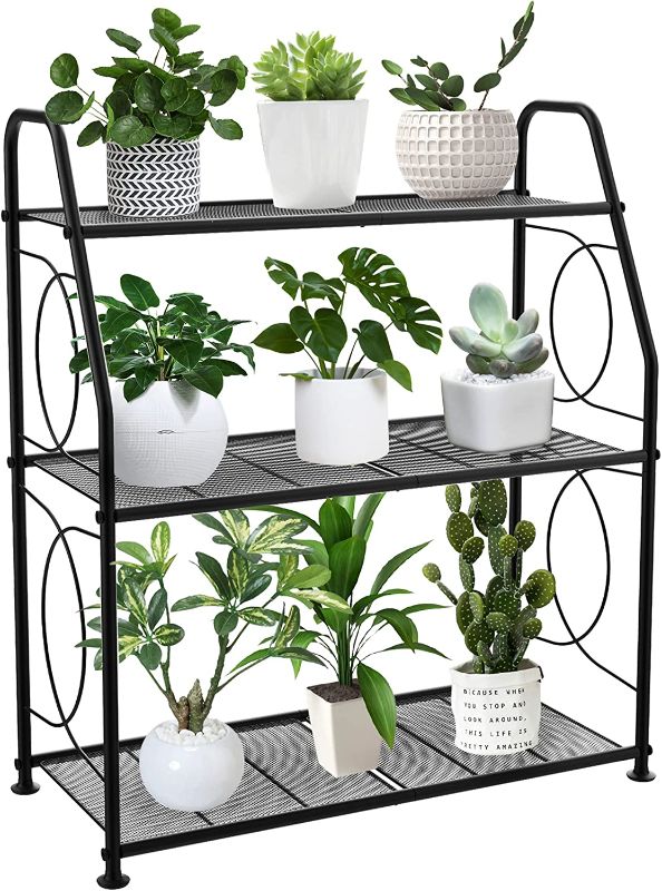 Photo 1 of 
VyGrow Plant Stand, 3 Tier Plant Shelf for Indoor Outdoor, Heavy Duty Metal Outdoor Plant Stand Holder Rack for Living Room Balcony and Garden