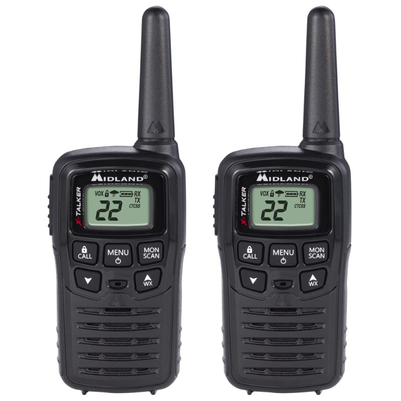 Photo 1 of Midland - T10 X-TALKER, 22 Channel FRS Walkie Talkies - Extended Range Two Way Radios, 38 Privacy Codes & NOAA Weather Alert (Pair Pack) (Black) 2 Pack