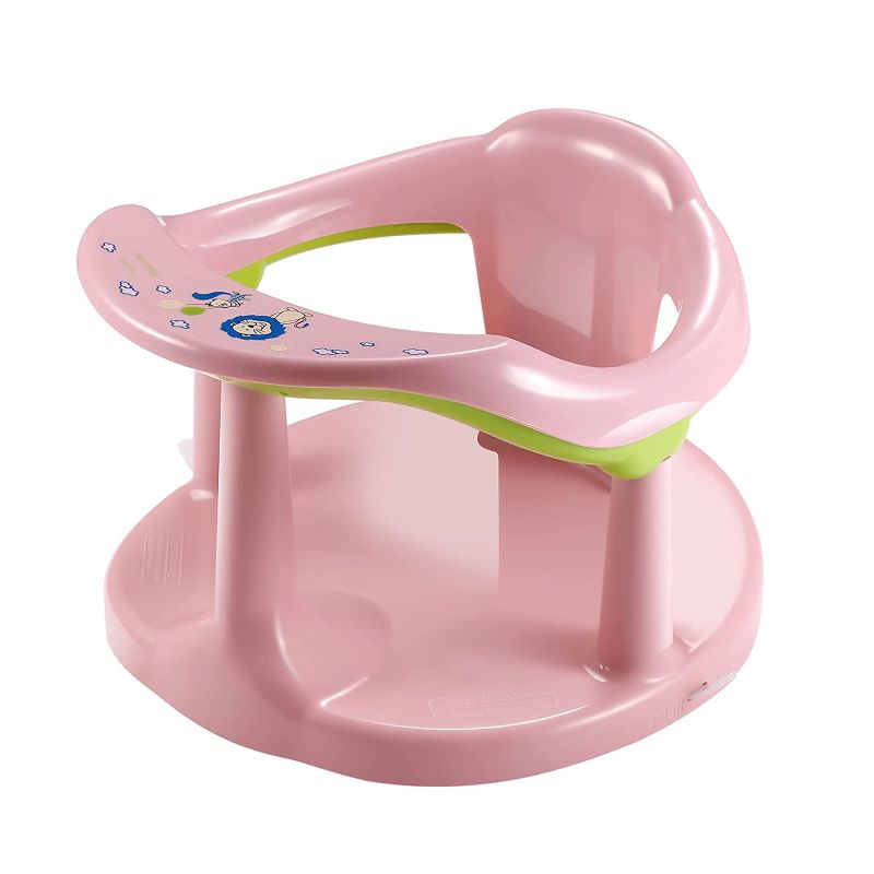 Photo 1 of Baby Bath Seat with Anti-Slip Edge Infant Baby Bath Chair for Sitting Up Baby Bathtub Seat Provides Backrest Support,6-18 Months(Pink)
