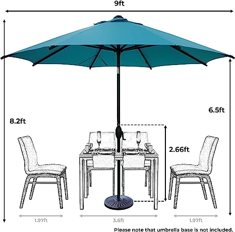 Photo 1 of Abba Patio Patio Umbrella Market Outdoor Table Umbrella with Auto Tilt and Crank for Garden, Lawn, Deck, Backyard & Pool, 8 Sturdy Steel Ribs,
