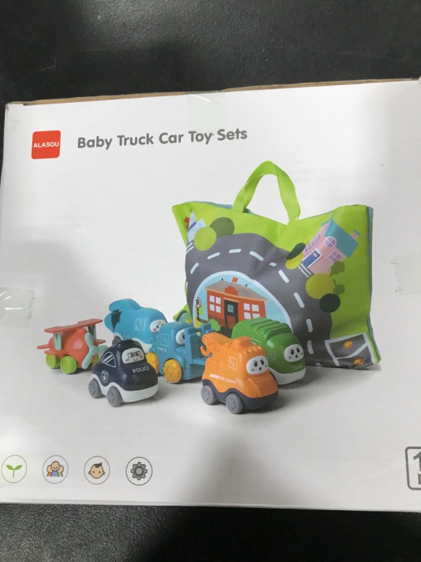 Photo 2 of ALASOU Baby Truck Car Toy and Playmat Storage Bag(6 Sets)|Baby Toys 12-18 Months|Infant Toys for 1 2 3 Year Old boy Girl|1st Birthday Gifts for Toddler Toys Age 1-2
