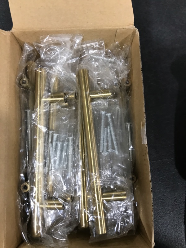 Photo 2 of 10Pack Cabinet Handles Gold Euro T Bar Cabinet Pulls 5 inch 128mm Hole Centers Stainless Steel Drawer Pulls and Knobs Brass Cabinet Hardware Bathroom Cupboard Dresser Handles
