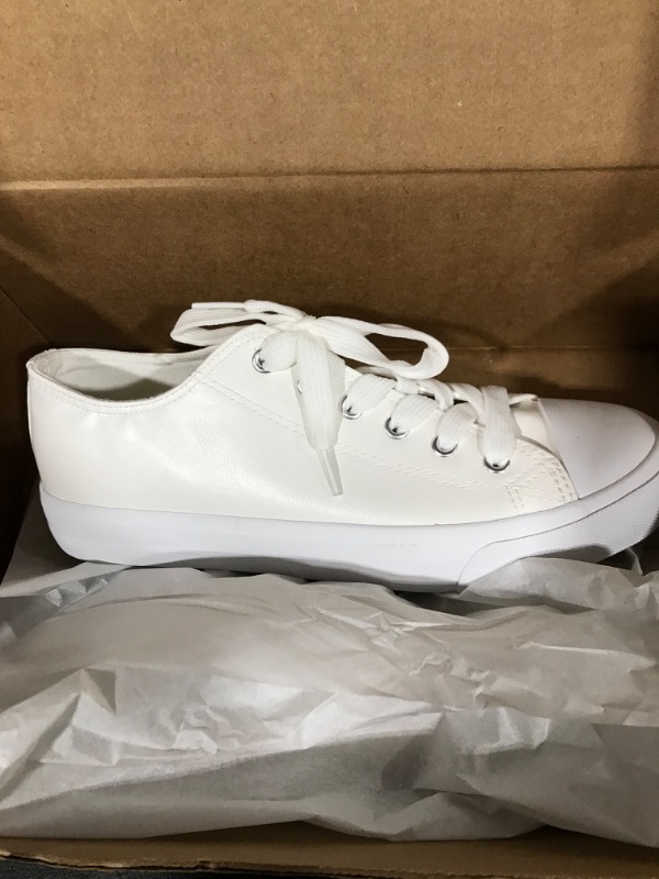 Photo 1 of Adokoo Women's Fashion Sneakers PU Leather Casual Shoes 8 White