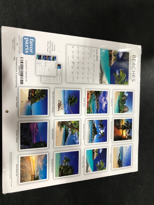 Photo 2 of Tropical Beaches 2023 Hangable Wall Calendar - 12" x 24" 