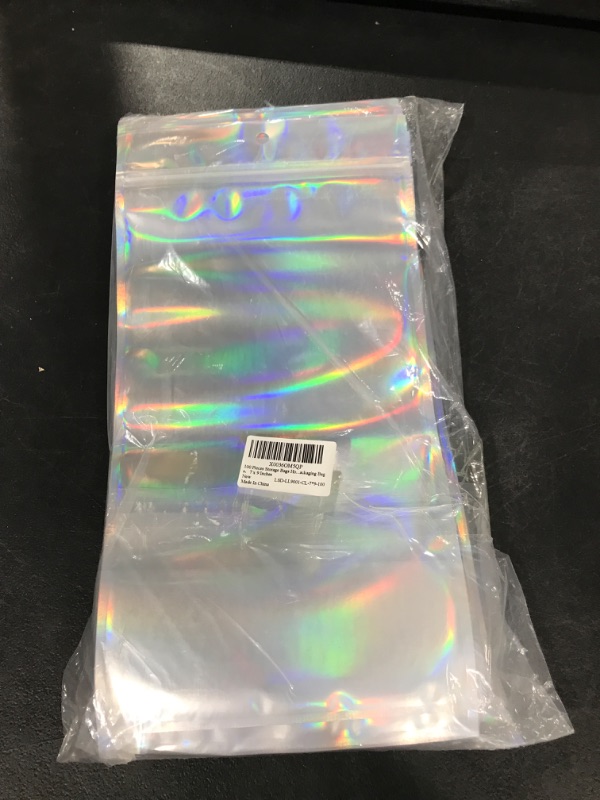 Photo 2 of 100 Pack Holographic Mylar Bags (Holographic 14x8)