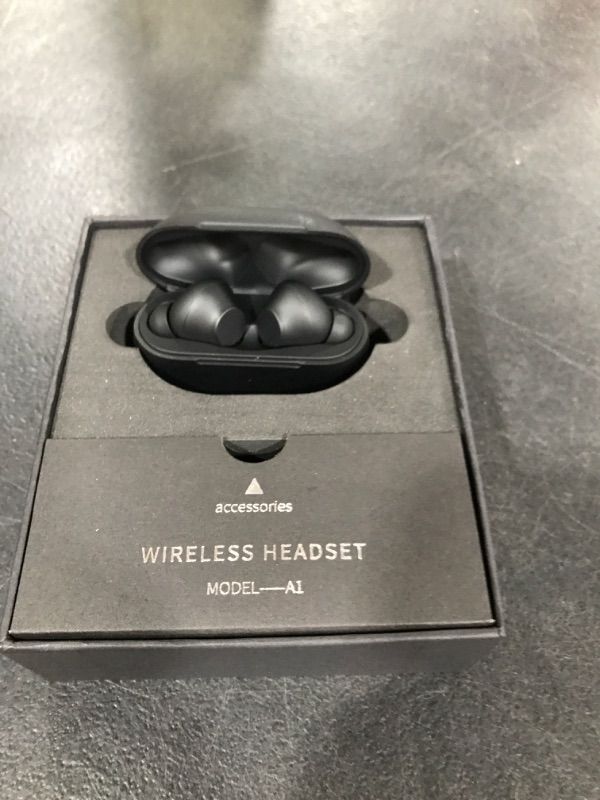 Photo 2 of Generic Bluetooth Earbuds Sleek Black Reactive Touch Features for Calls and Media Playback 