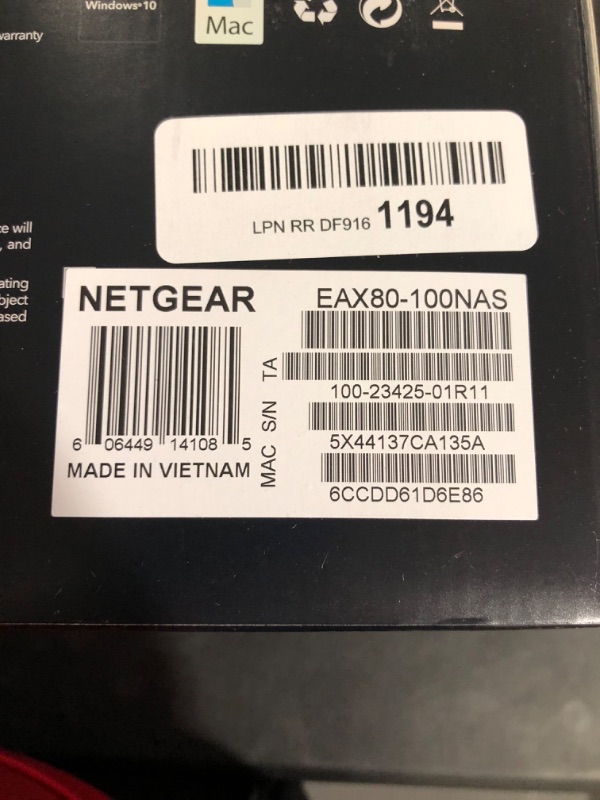 Photo 2 of NETGEAR Nighthawk WiFi 6 Mesh Range Extender EAX80 - Add up to 2,500 sq. ft. and 30+ devices with AX6000 Dual-Band Wireless Signal Booster & Repeater (up to 6Gbps speed), plus Smart Roaming 6 Gbps, WiFi 6 | Tower