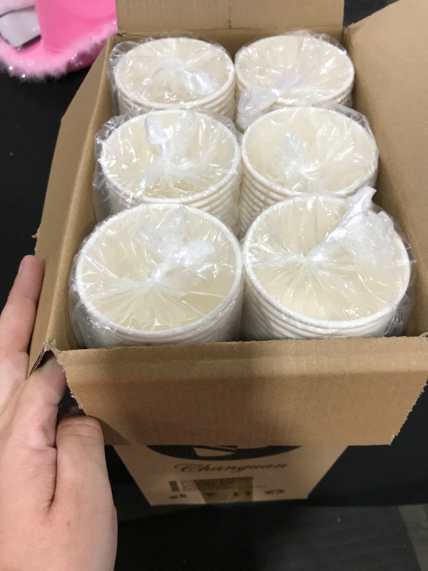 Photo 2 of [300 Count] 8 oz Paper Coffee Cups Disposable, White Cups 8 OZ, Hot/Cold Beverage Drinking Cup for Water, Juice, Coffee or Tea, Perfect for Office, Party, Home, Travel
