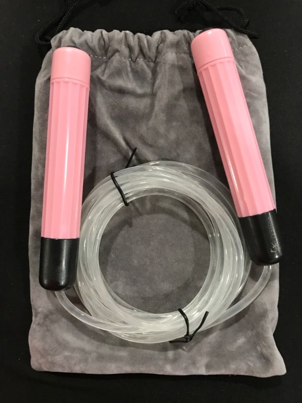 Photo 2 of [Pink] Jump Rope Adjustable Skipping Rope for Workout, Fitness Jumping Rope for Men Women and Kids Indoors Outdoors