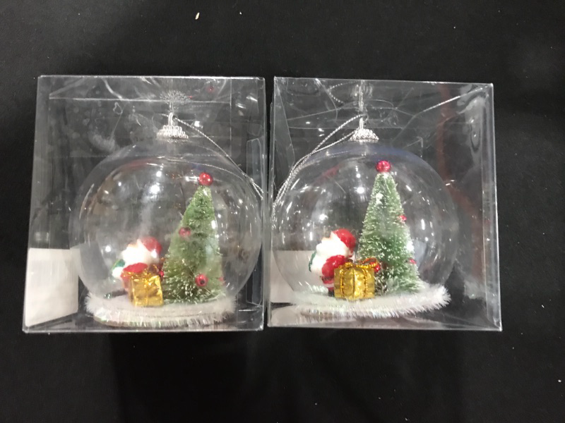 Photo 2 of [2 Pcs] QinYing Clear Plastic Christmas Ornaments, 90mm/3.54'' 