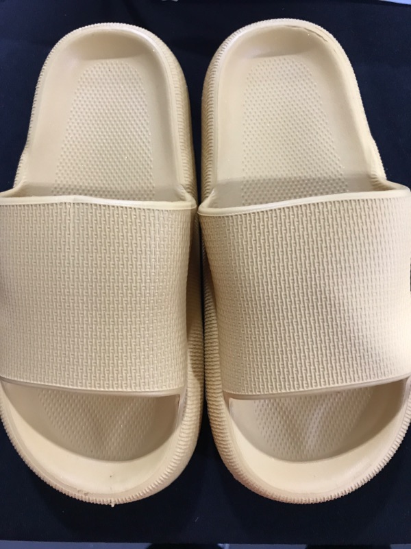 Photo 2 of [Size 5] Women's Cloud Slides - Non-Slip Open Toe Quick Drying Sandals- Yellow