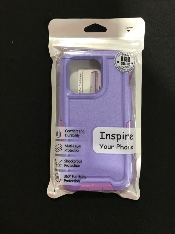 Photo 1 of iPhone 14 Pro 5G Case Sturdy, Heavy-Duty Tough Rugged Full Body Shockproof Bumper Anti-Scratch Hybrid Cover for iPhone 14 pro 6.1 inch 2022 Release Purple