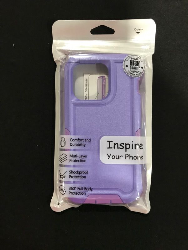 Photo 2 of iPhone 14 5G Case Sturdy, Heavy-Duty Tough Rugged Full Body Shockproof Bumper Anti-Scratch Hybrid Cover for iPhone 14 6.1 inch 2022 Release Purple