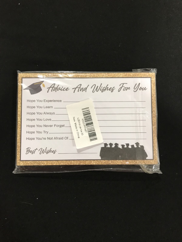 Photo 1 of 30 Pcs 2023 Graduation Party Advice Wishes Cards Supplies Gold Black Glitter 