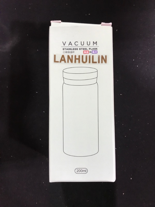 Photo 2 of [White] Lanhuilin Mini Insulated Water Bottle?Insulated Coffee Mug?Pocket Thermos 7 oz (White)