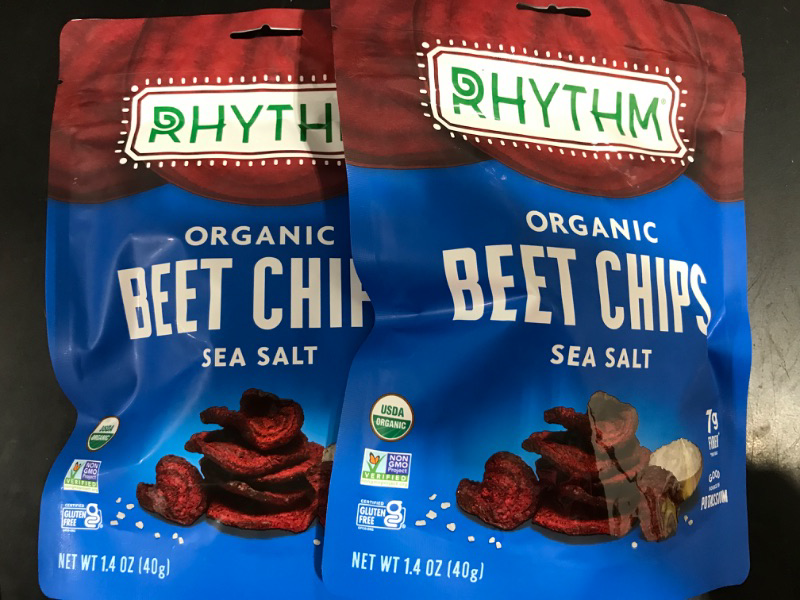 Photo 2 of 2 Pack- Rhythm Superfoods Sea Salt Beet Chips, 1. 4 Ounce 